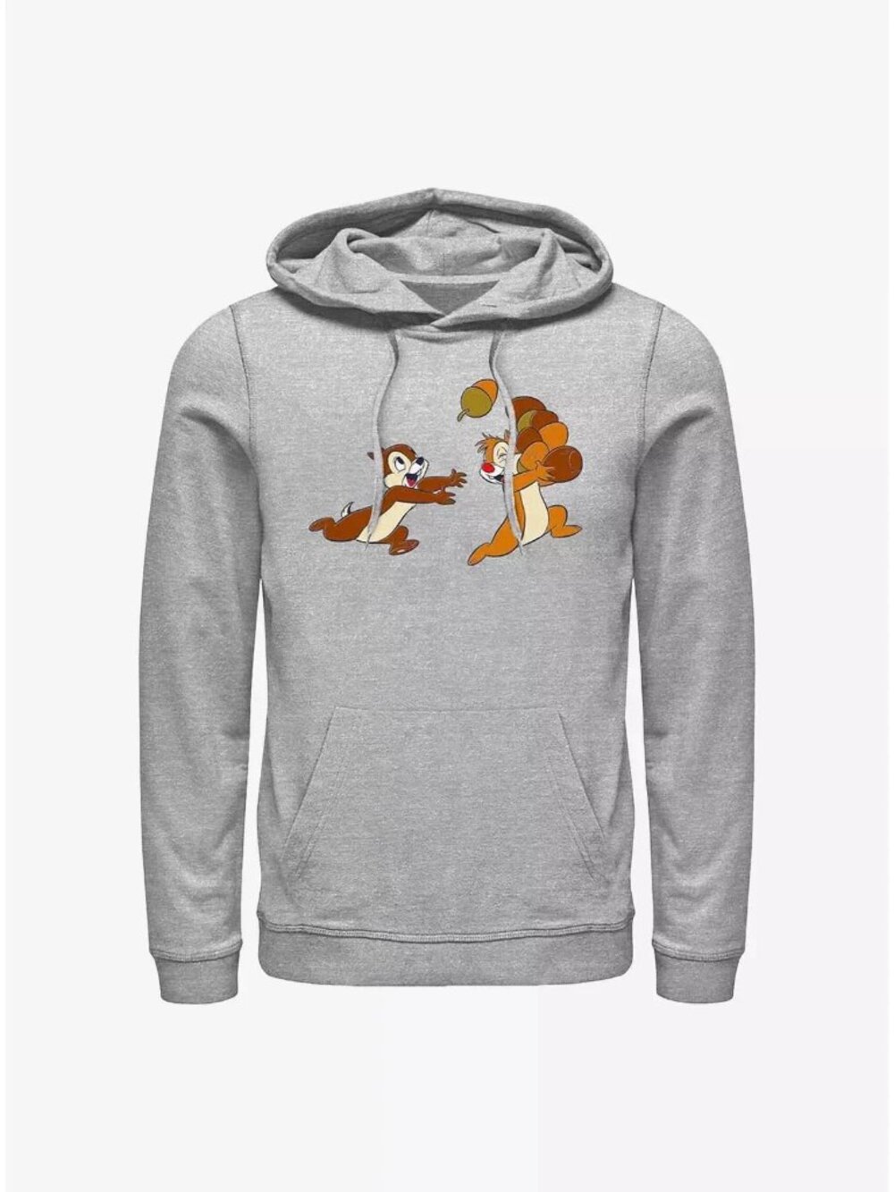 DISNEY GRAY CHIP N DALE FOOTBALL GRAPHIC SWEATER HOODED SWEATER SIZE: XL NWT